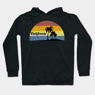 California Funny Vintage Summer Palm Tree Design Hoodie